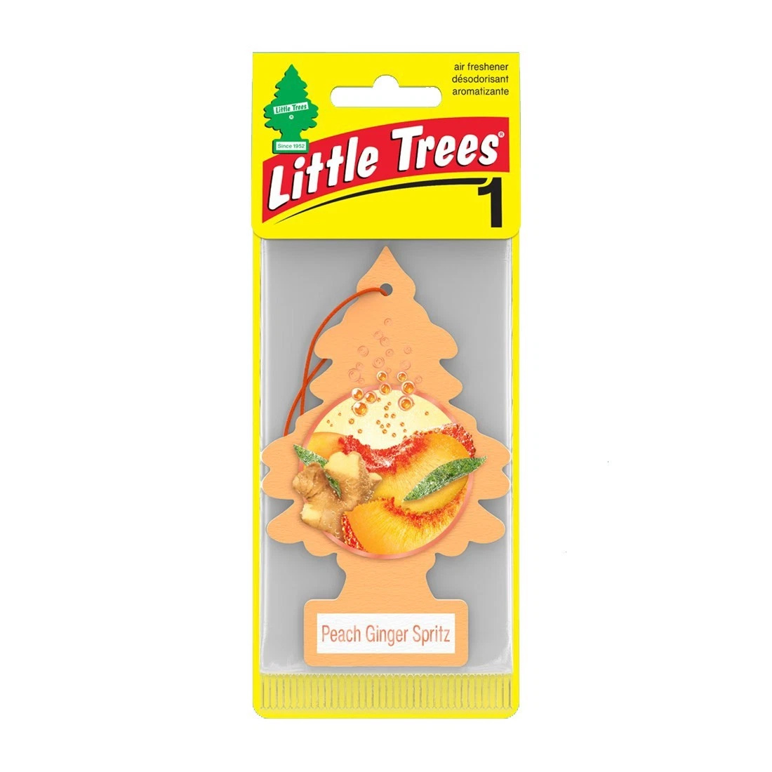Little Trees Air Fresheners Peachy Ginger Spritz Scent for Car and Home 24 Pack