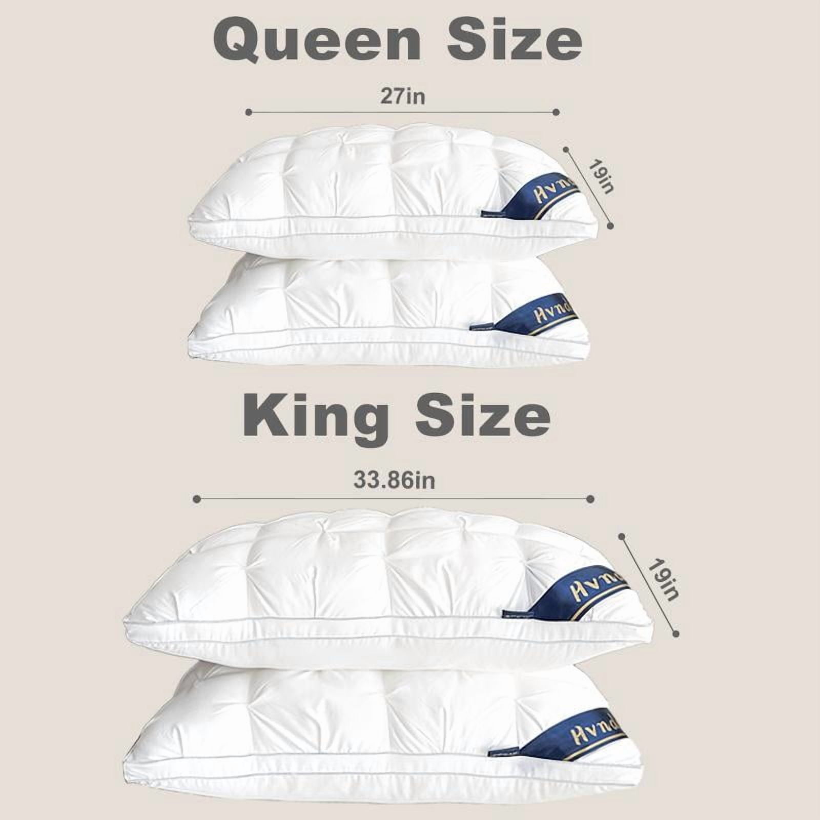 Hvnde  Luxury Hotel Quality Bed Pillows For Sleeping, Low Allergy Polyester Fiber Cover, Premium Soft Down Alternative Fill For Back, Stomach Or Side Sleepers, Ergonomic Design, Deep Sleep