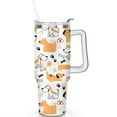 thumbnail image 2 of Stylish Dog Pattern Travel Mug - 40oz Leakproof Tumbler with Straw & Handle - Ideal Gift for Women Who Love Puppies, 2 of 7
