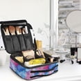 thumbnail image 5 of FORMRS Travel Makeup Bag Large Capacity Train Case Cosmetic Organizer with Adjustable Dividers, Watercolor Blue Marble Pattern, 5 of 8