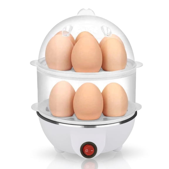 Electric Egg Cooker Boiler Maker Soft,Medium or Hard Boil,14 Egg Capacity Two Layer Egg Maker,Egg Steamer,With Automatic Shut Off,Noise Free