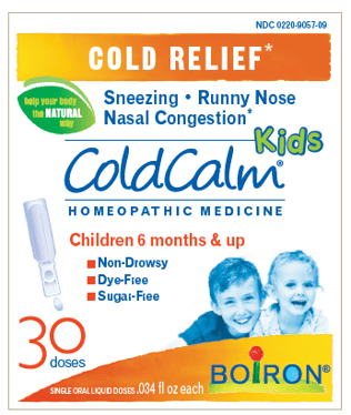 Boiron Coldcalm Kids, 30 Doses. Kids Cold Relief Drops for Sneezing, Runny Nose, and Nasal Congestion, Sterile Single-use Liquid Oral Doses