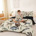 thumbnail image 3 of Castle Fairy Hunting Wood Letter T Bedding Comforter Set 7pcs for Boys,Jungle Wildlife Deer Queen Bedding Sets,Black Reversible, 3 of 7