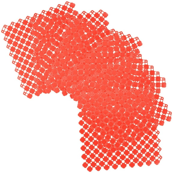 STRANDCHIC 6Pcs Red Plastic Rabbit Cage Mats with Hollow Design Wear Resistant Pet Floor Pads