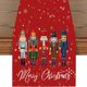 thumbnail image 4 of Camino de mesa de lino de 72 pulgadas de largo - Camino de mesa con estampado navideño de lino puro para decoración del hogar de 13 x 72 pulgadas, 5 piezas, 4 of 5