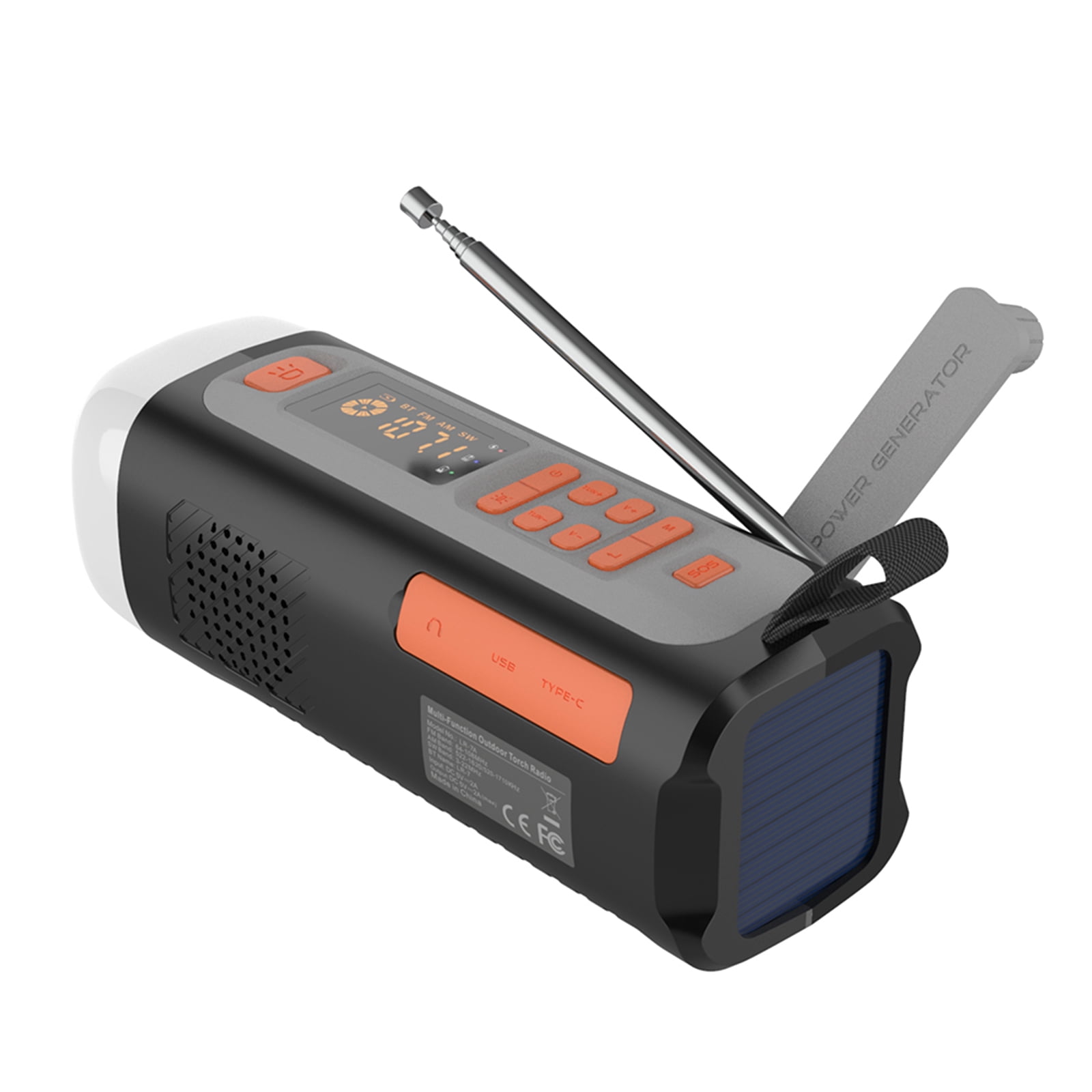 Electric torch,Hand Crank Am Sw Crank Solar Am Portable 4500mah Solar 4500mah Portable Solar Radio Torch Sos Alarm Portable Radio Portable Hand Radio 4500mah Alarm Lantern With Sos Bt With