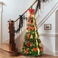 thumbnail image 6 of 6FT Pop-Up Christmas Tree with 150 Warm White UL Lights, Xmas Tree with Red & Gold Ornaments, Flowers, Ribbons & Bows, Collapsible Holiday Tree, Easy Assembly, 6 of 8