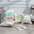 thumbnail image 5 of Set of 4 Outdoor Waterproof Decorative Throw Pillow Covers 18x18 Inch Linen Pillow Covers Square Cushion Case Garden Pillowcase Pillows Shell for Patio Furniture Couch Tent (Strawberry Farm), 5 of 6