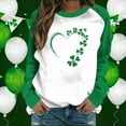 thumbnail image 4 of Raglan Sleeve T-Shirt for Women Lucky Charm Print Top 2026 Womens Tops Oversized Casual Pullover St. Patrick's Day Clothing Comfortable Long Sleeve Outfits Graphic Crewneck Shirts, 4 of 7