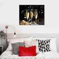 thumbnail image 4 of Nawypu Happy New Year Modern Art Wall Decor for Living Room/Bedroom, Yellow Champagne Fireworks Ribbon Large Canvas Art Painting Framed Ready to Hang, 4 of 4