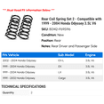 thumbnail image 2 of Rear Coil Spring Set 2 - Compatible with 1999 - 2004 Honda Odyssey 3.5L V6 2000 2001 2002 2003, 2 of 2