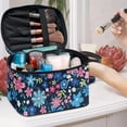 thumbnail image 5 of HELLHERO Travel Cosmetic Bags Polyester Wide Open Portable Pouch Wind-blue Powdered Flowers Unisex, 5 of 6