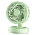thumbnail image 2 of Ventilador de escritorio con recarga USB, circulación de aire, silencioso, portátil, para dormitorio de estudiantes, hogar, color verde, cabezal móvil., 2 of 14