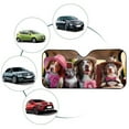 thumbnail image 5 of Xoenoiee Cute Dog Cat Pattern Sun Shade for Car Front Windshield UV Ray Blocker Vehicle Interior Sunshade Keep Car Interior Cool Universal Fits Trucks, SUVs, Sedans, 57.1x27.4 inches, 5 of 6