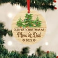 thumbnail image 3 of 5 Pcs Ceramic Ornaments, Our First Christmas As Mom and Dad 2022 BNN549Ov1, Christmas Tree Decorations, Christmas Ornaments 2022, Circle, 3 of 6