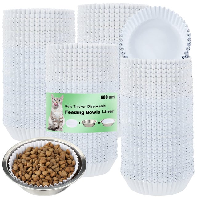 Forros desechables para comederos, 600 unidades, para mascotas meekoo