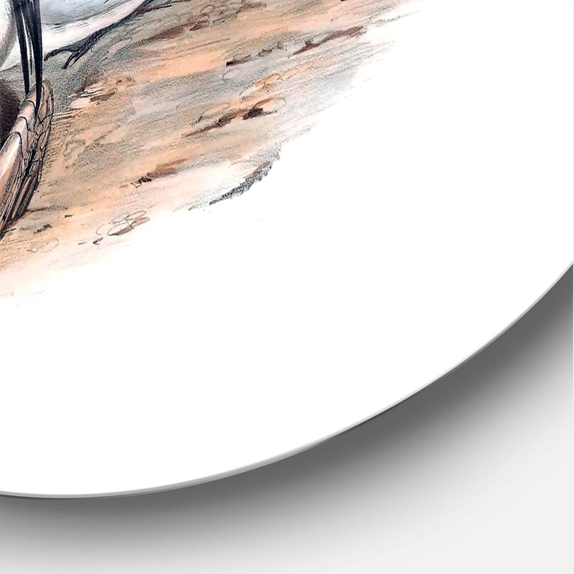 Designart 'Ancient Birds In The Wild IX' Traditional Circle Metal Wall Art 23x23 - Disc of 23