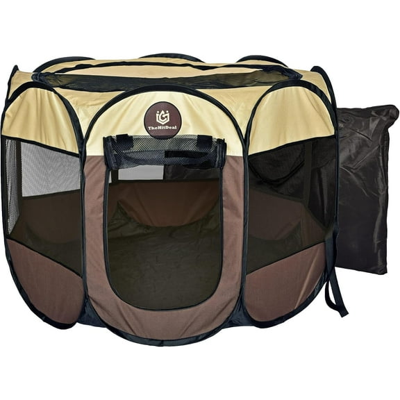 Puppy Playpen – Medium Sized Pet Indoor and Outdoor Playpen for Dogs and Cats - Carry Bag Included