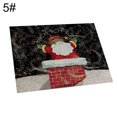 thumbnail image 2 of Christmas Santa Elk Snowman Placemat Pad, Heat Resistant Washable Clean Kitchen Place Mat for Dinging Home Office Decor, 2 of 7