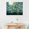 thumbnail image 3 of Nawypu Canvas Wall Art for Bedroom Flower Canvas Picture Floral Tree Painting Almond Blossom at Starry Night Landscape Artwork Abstract Lake Blue Teal Yellow Canvas Print for Modern Home, 3 of 5
