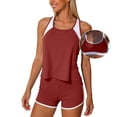 thumbnail image 5 of Taylonsss Women 3 Piece Tankini Swimsuits for Women Swim Tank Top Bathing Suits with Boy Shorts and Bra Athletic Swimwear, 5 of 6