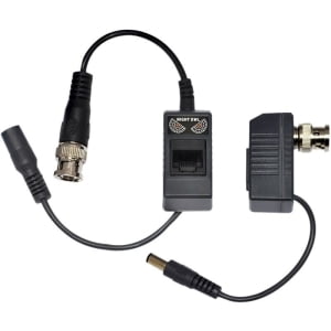 ETHERNET TO BNC VIDEO BALUNS W/ POWER FOR SECURITY CCTV SYSTEMS
