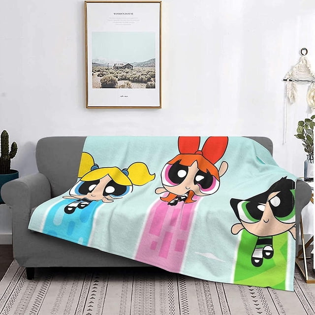 Manta de Chicas Superpoderosas, plegable compacta, súper suave y se siente genial, resiste completamente la contracción y las arrugas, adecuada para cama, sofá, camping, frío