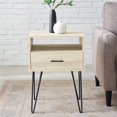 thumbnail image 3 of 18" Modern Single Drawer Hairpin Leg Bedroom Nightstand in Birch, 3 of 6