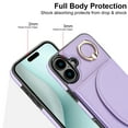 thumbnail image 2 of for iPhone 16 Wallet Case with Card Holder Women Men, Flip PU Leather Kickstand Shockproof Protective Phone Cover Magnetic Clasp 360 Rotation Ring Stand for iPhone 16, Purple, 2 of 7