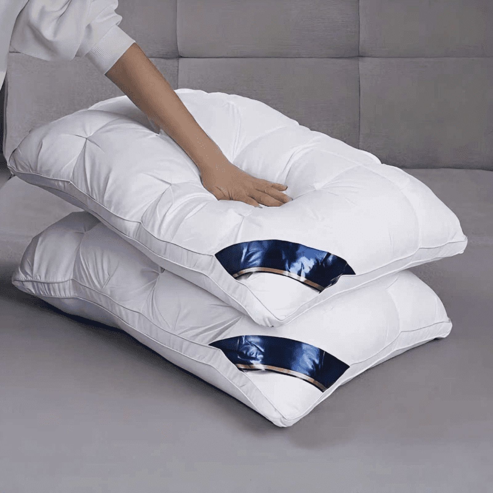 2 sets of luxury five-star hotel quality pillows | White appearance | Deep sleeping neck support  year-round non collapsing core material | Machine washable bedroom/RV bedding