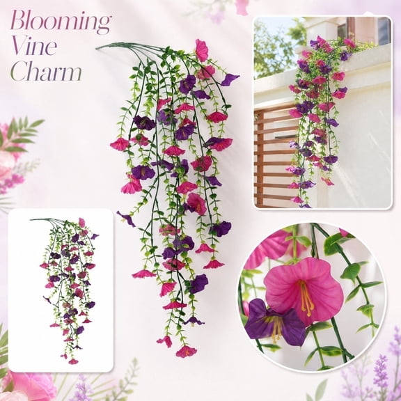 Faux Hanging Flowers Uv Resistant Artificial Outdoor Flowers Backyard Porch Hanging Basket Decor Flower Garden Decorations 1 Pc