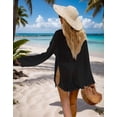 thumbnail image 3 of Swimsuit Cover Up for Women Beach Dress Bathing Suit Coverup Long Sleeve Crochet Hollow Out Coverup Alsol Lamesa, 3 of 6