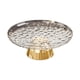 thumbnail image 1 of Frutero redondo con base, ideal para decorar mesa, cocina, encimera u oficina. Blanco y dorado, 1 of 9
