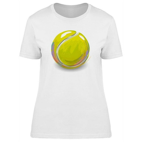 Watercolor Tennis Ball T-Shirt Women -Image by Shutterstock, Female 3X-Large