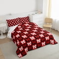 thumbnail image 3 of Feelyou Romantic Bowknot Bow Bedding Comforter Set, Winter Christmas Festival Twin Comforter Sets, Kawaii Cartoon Buffalo Reversible Bedding Set, Super Cozy Room Decor, 2 Pieces, 3 of 8