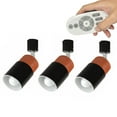 thumbnail image 1 of FSLiving J Type Track Lighting Heads,Black Iron Shade Wooden Socket Ceiling Spot Lighting,Remote Control with E26 LED Bulbs,Adjustable Head H Track Mounted for Kitchen Island Shopwindow - Set of 3, 1 of 9