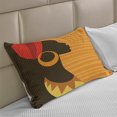 thumbnail image 2 of African Knitted Quilt Pillowcover, Girl Profile Silhouette Earrings Feminine Grace Image, Standard King Size Pillow Cover for Bedroom, 36" x 20", Dark Brown and Marigold, by Ambesonne, 2 of 2