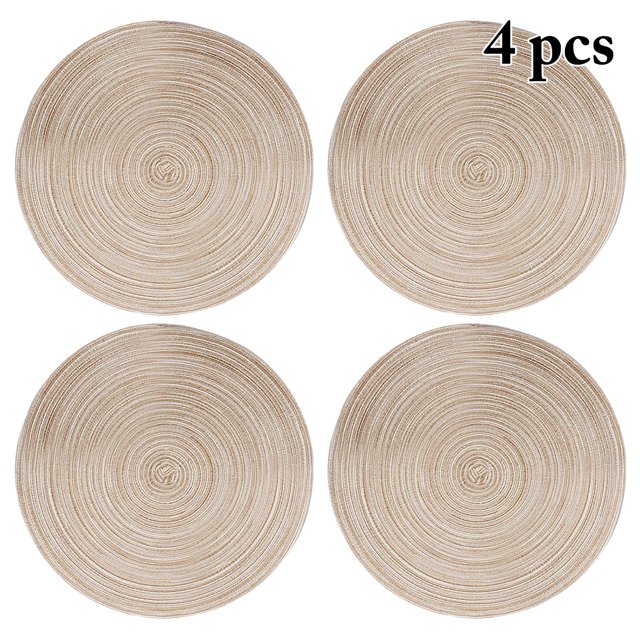 Coofit 4PCS Table Placemat Creative Universal Round Non-slip Table Mat Trivet Mat