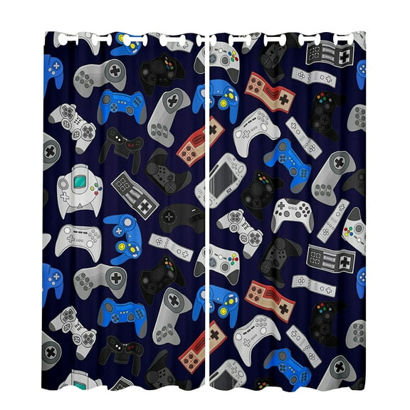 Erosebridal Gamer Curtain Gaming Window Curtains Gamepad Curtain Panels Teens Juvenile Retro Video Games Grommet Curtains For Living Room Dorm Decorative,Colourful 52"Wx84"L,2 Panels
