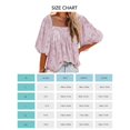 thumbnail image 5 of Puff Sleeve Top Polyester Fiber Elegant Soft Breathable Floral Pattern Square Neckline Top for Women, 5 of 5