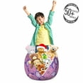 thumbnail image 3 of Ethnic Storage Toy Bag Chair, Illustration of Oriental Traditional Flourishing Feminine Tones, Stuffed Animal Organizer Washable Bag, Large Size, Indigo and Multicolor, by Ambesonne, 3 of 3