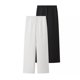 thumbnail image 2 of HH TRAF Pantalones de verano para mujer, de dos colores, lisos, con bolsillos y cremallera, de pierna recta, estilo informal, formal, de pierna ancha y largo para mujer, 2 of 4
