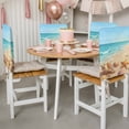 thumbnail image 3 of Beach Shells Chair Covers Set of 4 Starfish Blue Ocean Water Coastal Summer Chair Back Covers Stretch Removable Washable Slipcovers Protector for Dining Room Kitchen Party Decor, 3 of 9