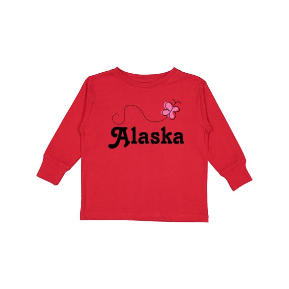 Inktastic Alaska Butterfly Girls Long Sleeve Toddler T-Shirt