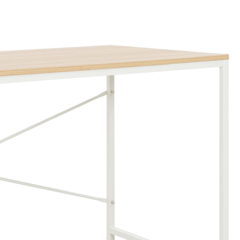 Lowestbest Computer Desk, Modern Writing Desk, PC Workstation for Home Office, White and oak Lowestbest Computer Desk, Modern Writing Desk, PC Workstation for Home Office, White and oak