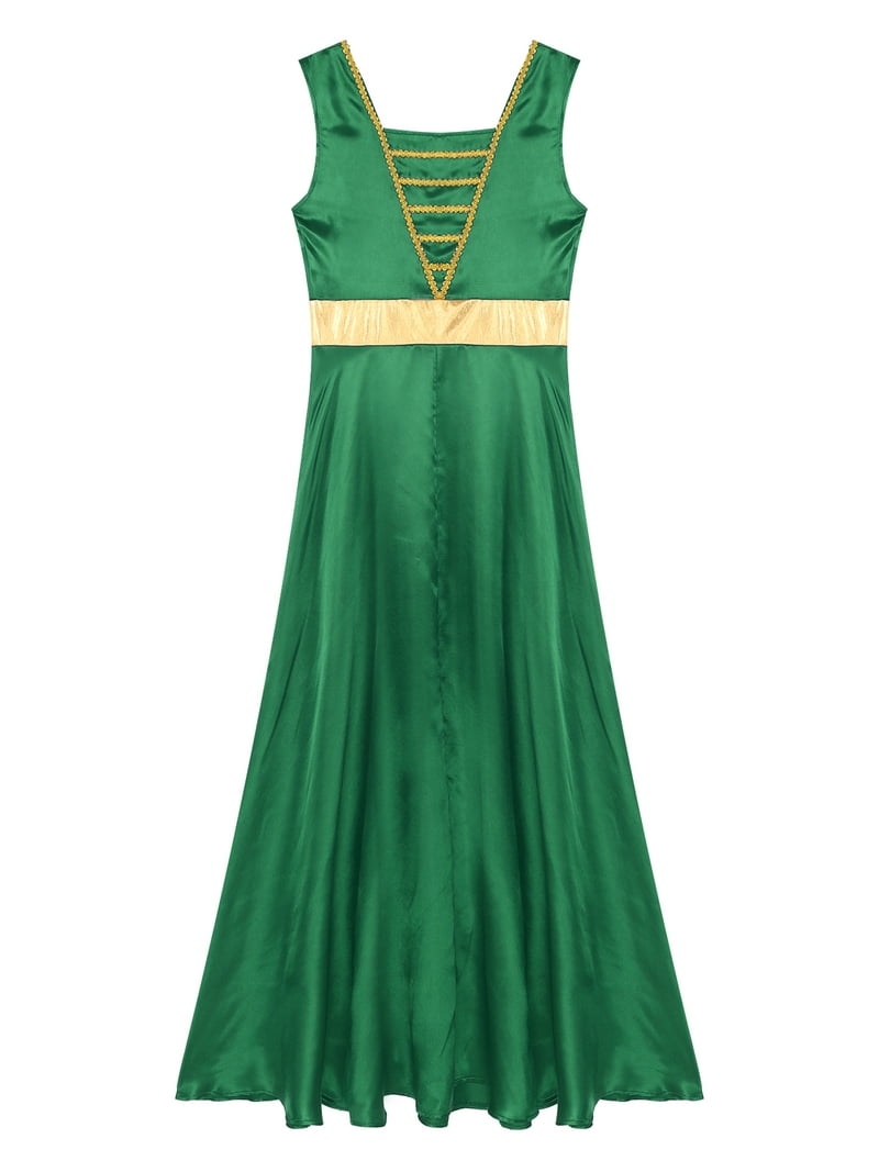 Linjinx Elegant Praise Lyrical Dance Womens Metallic Square Neck Sleeveless Dance  Dresses Green XL - Walmart.com