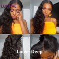 thumbnail image 6 of 30 32 34 Inch 13x4 Looose Deep Wave Lace Front Human Hair Wig HD Transparent Lace Frontal Closure Wigs Curly Wave Wig for Black Women 150% Density Remy Human Hair Lumiere Hair, 6 of 7