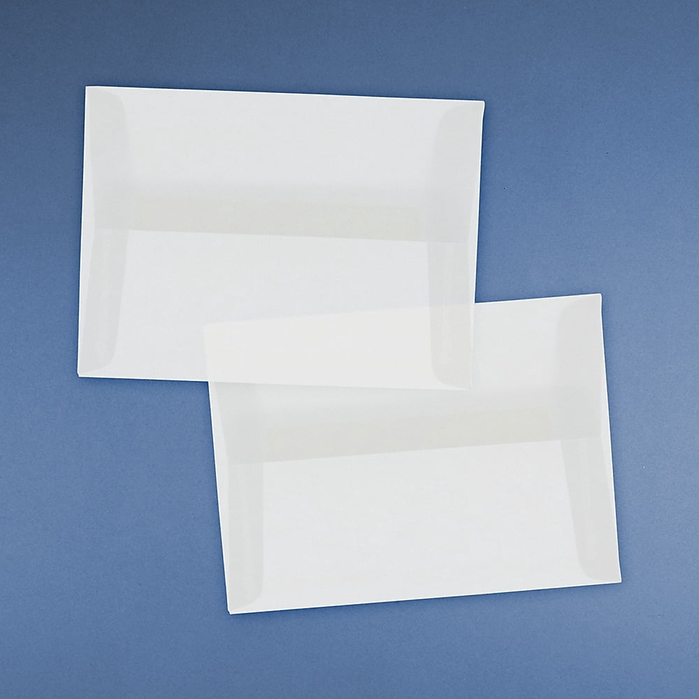 JAM Paper 4Bar A1 Translucent Envelopes, 3 5/8 x 5 1/8, Clear, 25 per Pack