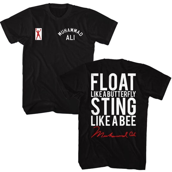 Muhammad Ali Float Sting 2 Sided Black T-Shirt