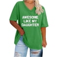 thumbnail image 1 of Camisetas de Verano de las Mujeres de Manga Corta con Cuello en V de Gran Tamaño Camiseta Deportiva Sólida, Base Cómoda Casual, 1 of 3